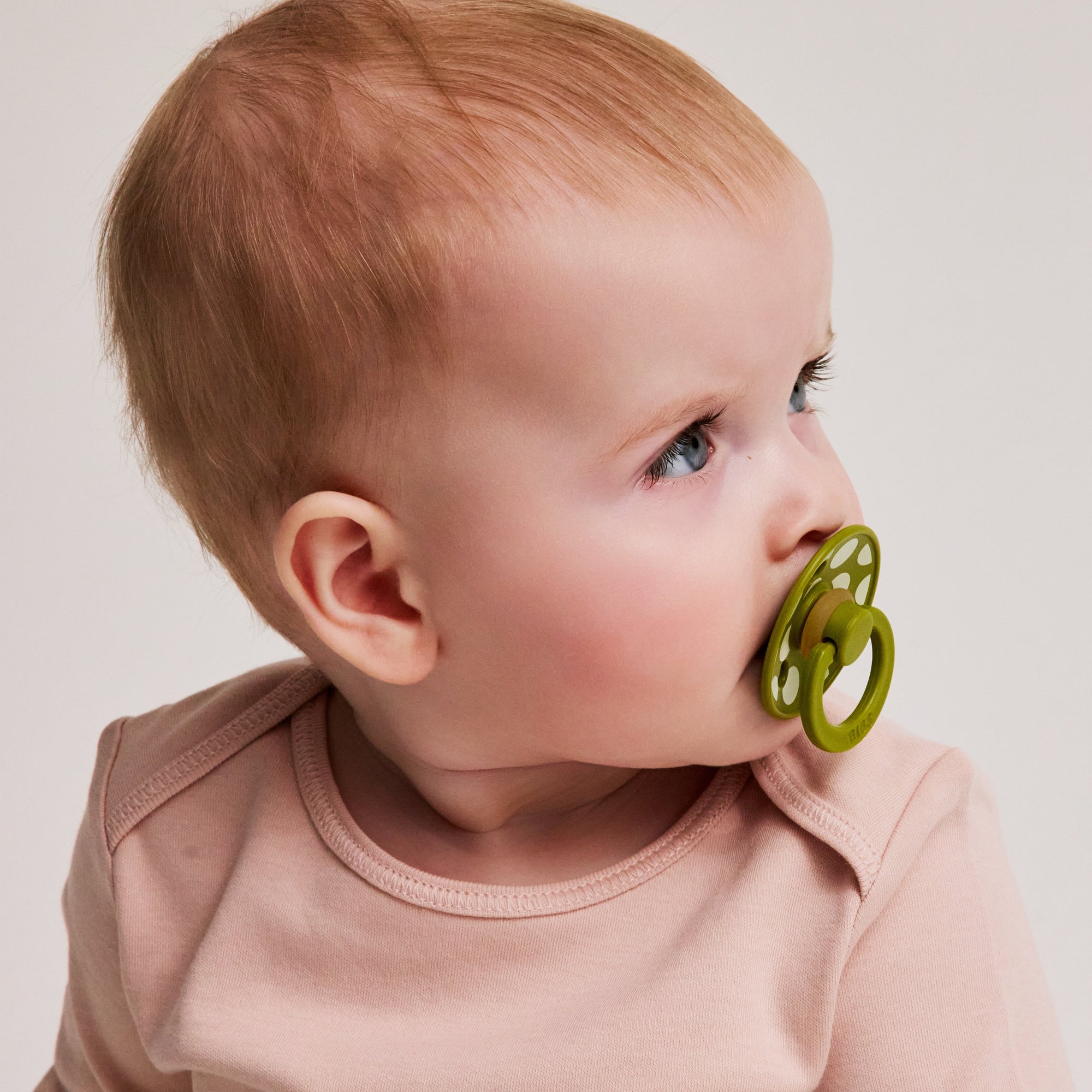BIBS Pacifier Studio Colour 2 PACK Polka Luna/Wasabi (Min. of 2 PK, multiples of 2 PK)
