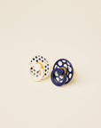BIBS Pacifier Studio Colour 2 PACK Polka Ivory/Deep Space (Min. of 2 PK, multiples of 2 PK)