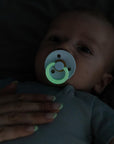 BIBS Pacifier Original COLOUR Latex 2 PK Hush GLOW/Grape GLOW (Min. of 2 PK, multiples of 2 PK)