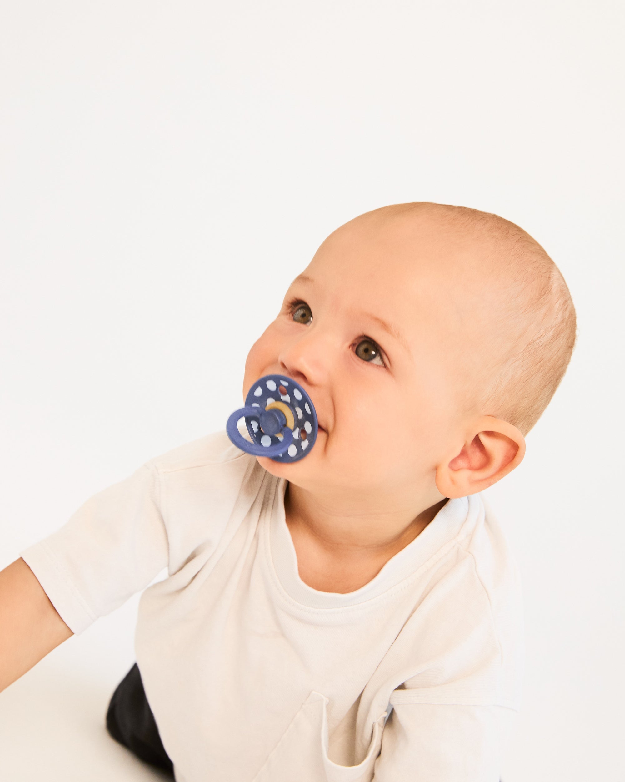 BIBS Pacifier Studio Colour 2 PACK Polka - Baby Blue/Steel Blue (Min. of 2 PK, multiples of 2 PK)