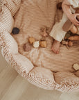 Play&Go Bloom Stripes Brown organic babymat (Min of 1, multiples of 1)