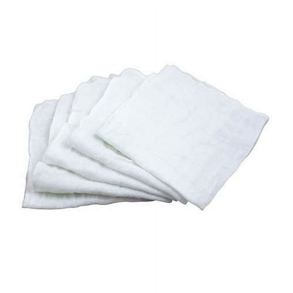 Muslin Face Cloths Made from Organic Cotton 5 Pack White (Min. of 2, multiples of 2)