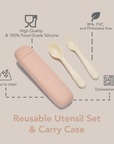 noüka Reusable Utensil Set & Carry Case - Soft Blush (Sold in Case of 2, Qty of 1=2 products)