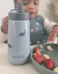 noüka Flip-Top Straw Drinking Bottle 14 Oz Henry Collection - Dino (Sold in Case of 2, Qty of 1=2 products)