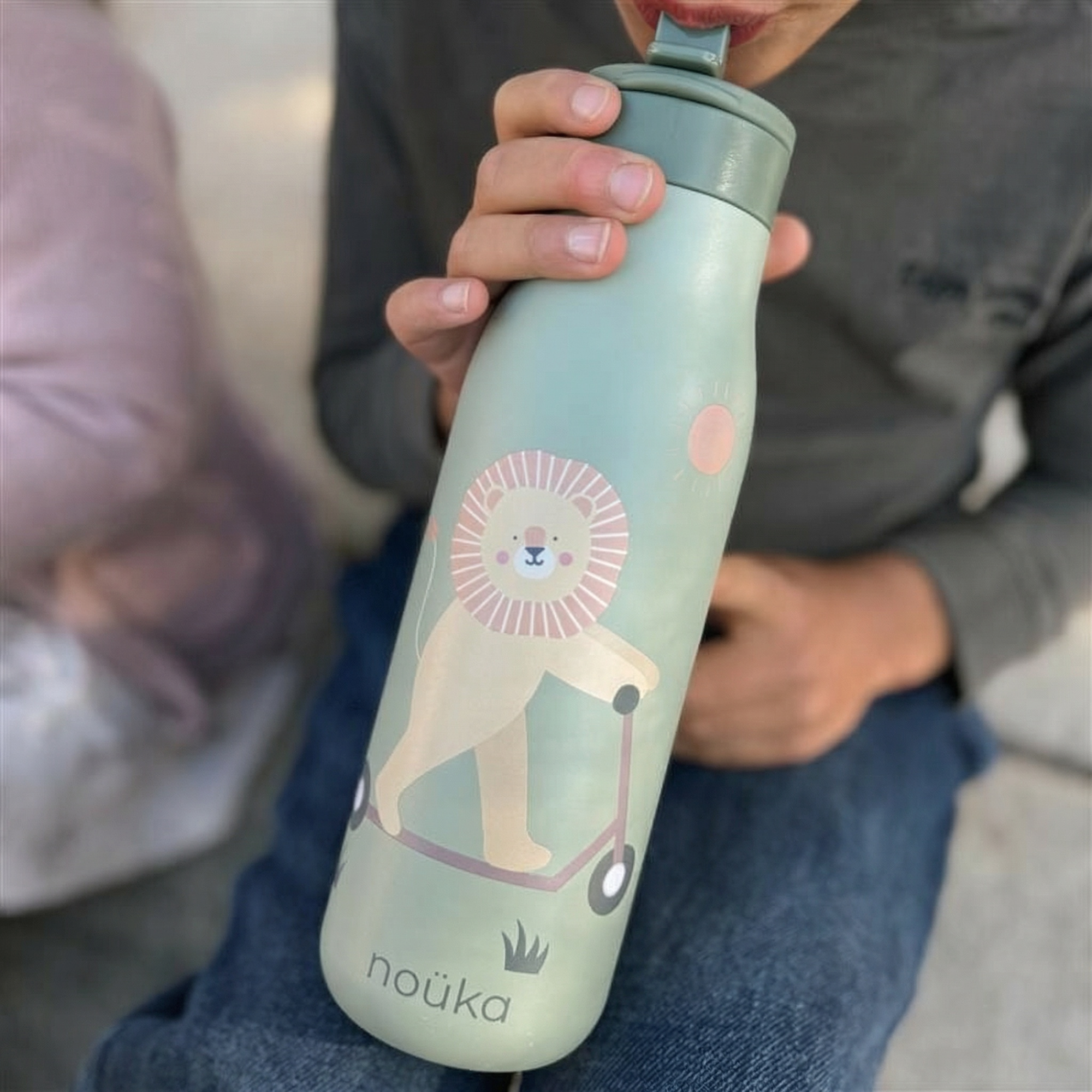 noüka Stainless Steel Drinking Bottle 16 Oz Daisy Collection - Roary The Lion (Min. of 2 PK, Multiples of 2 PK)