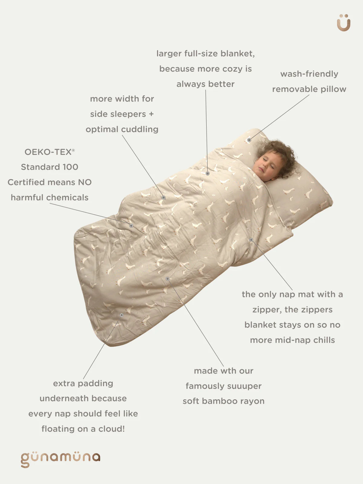 günamüna Nap Mat - Tutu Goose (Min. of 2, multiples of 2)