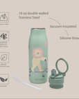 noüka Stainless Steel Drinking Bottle 16 Oz Daisy Collection - Roary The Lion (Min. of 2 PK, Multiples of 2 PK)