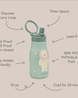 noüka Stainless Steel Drinking Bottle 10 Oz Lucie Collection - Kiko The Toucan (Min. of 2 PK, Multiples of 2 PK)