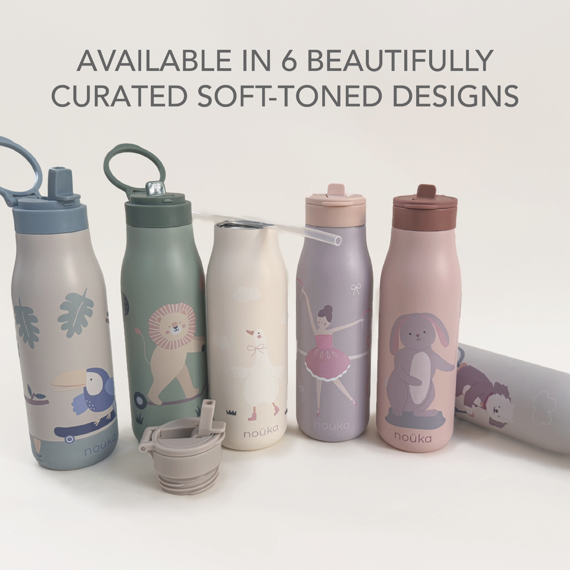 noüka Stainless Steel Drinking Bottle 16 Oz Daisy Collection - Kiko The Toucan (Min. of 2 PK, Multiples of 2 PK)