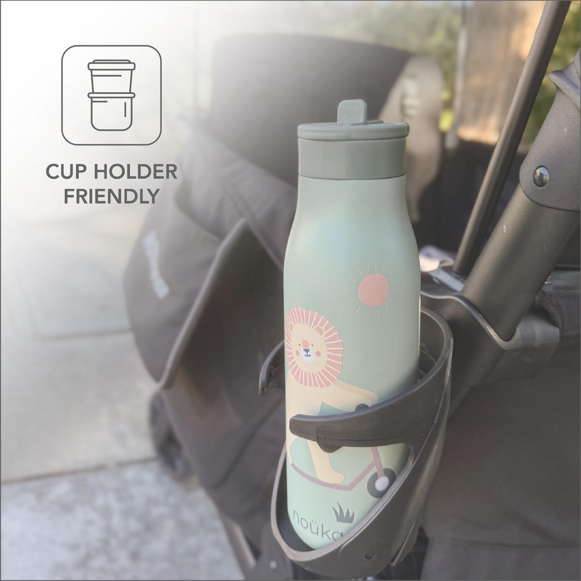 noüka Stainless Steel Drinking Bottle 16 Oz Daisy Collection - Kiko The Toucan (Min. of 2 PK, Multiples of 2 PK)