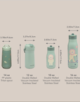 noüka Flip-Top Straw Drinking Bottle 14 Oz Henry Collection - Sloth (Sold in Case of 2, Qty of 1=2 products)