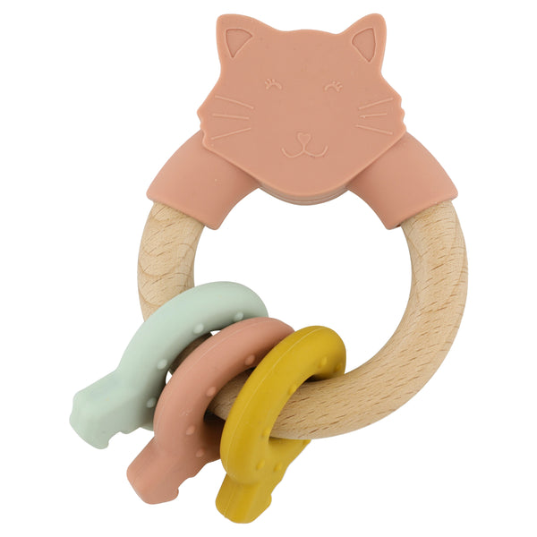 Trixie Wooden silicone activity ring - Mrs. Cat (Min. of 3 PK, multiples of 3 PK)