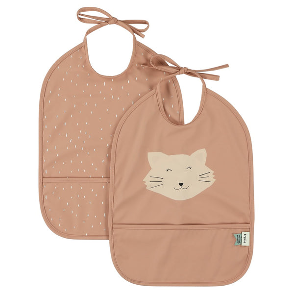 Trixie Waterproof bib 2-pack - Mrs. Cat  (Min. of 2 PK, multiples of 2 PK)