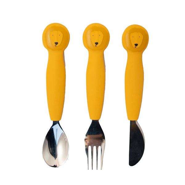 Trixie Silicone cutlery set 3-pack - Mr. Lion (Min. of 2 PK, multiples of 2 PK)