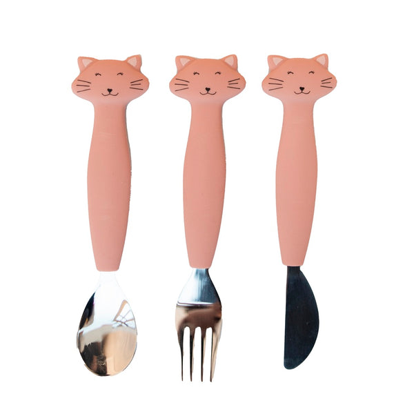 Trixie Silicone cutlery set 3-pack - Mrs. Cat (Min. of 2 PK, multiples of 2 PK)