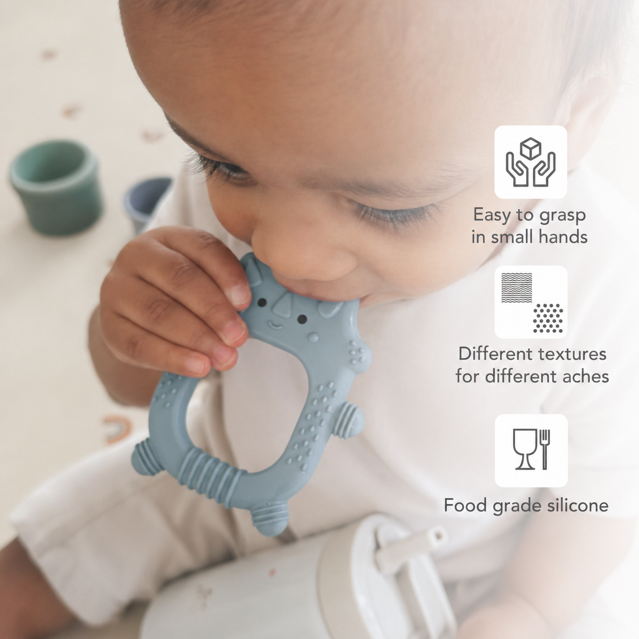 noüka Silicone Teether Toy - Mimzy the Lamb (Sold in Case of 2, Qty of 1=2 products)