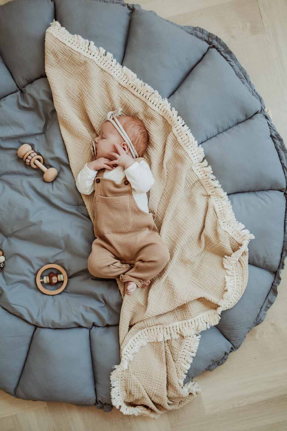 Play&amp;Go Bloom Dusty blue organic babymat (Min of 1, multiples of 1)