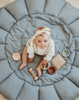 Play&Go Bloom Dusty blue organic babymat (Min of 1, multiples of 1)