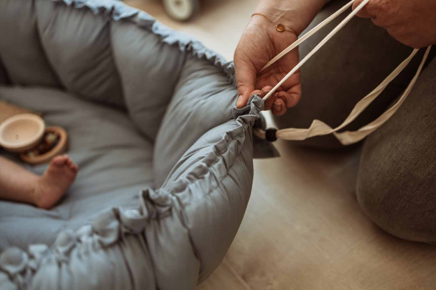 Play&amp;Go Bloom Dusty blue organic babymat (Min of 1, multiples of 1)