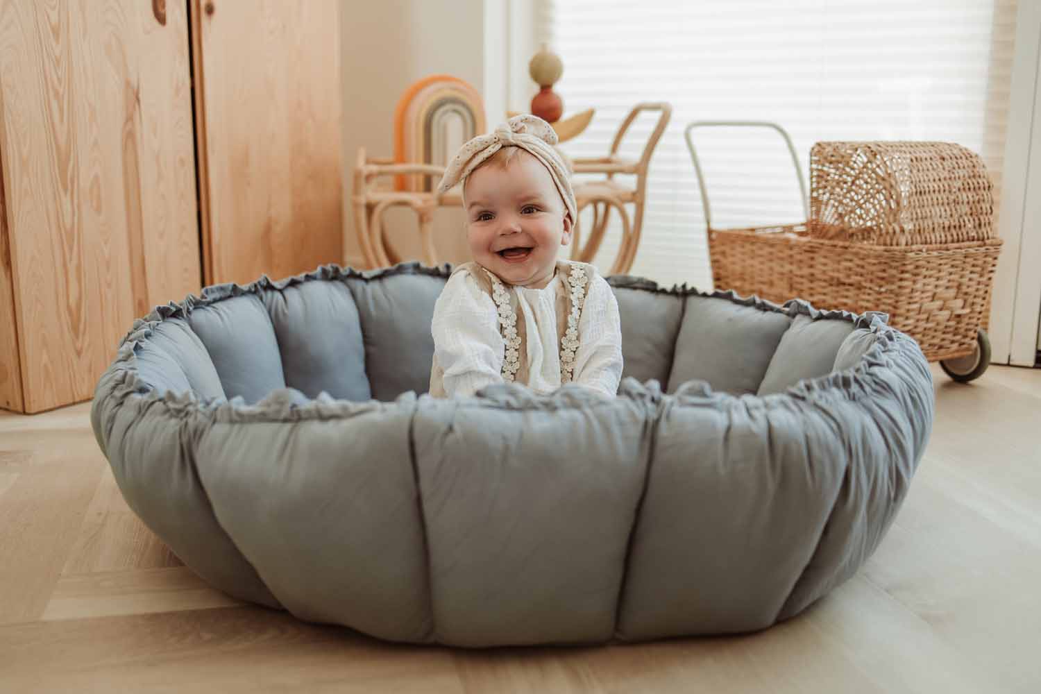 Play&amp;Go Bloom Dusty blue organic babymat (Min of 1, multiples of 1)