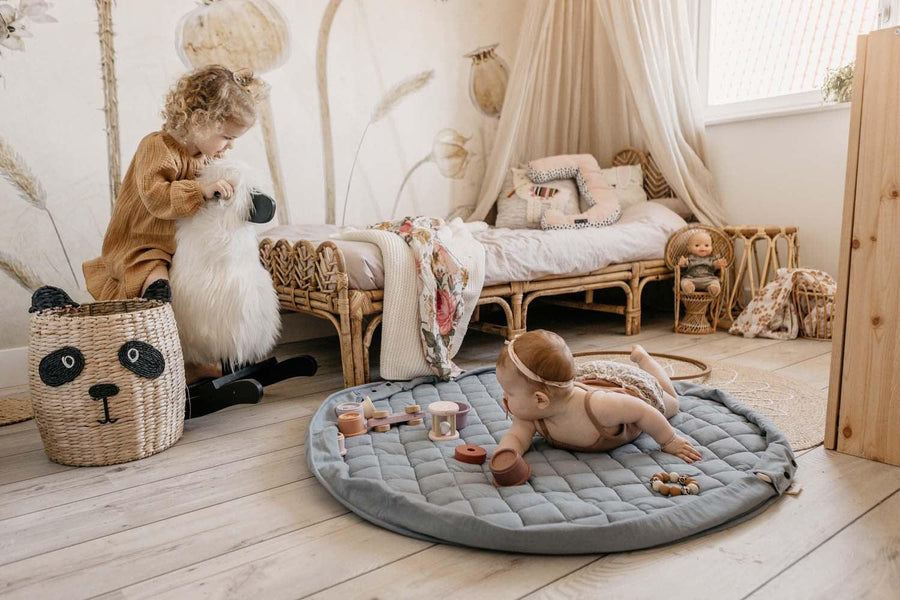 Play&amp;Go Dusty Blue organic babymat (Min of 1, multiples of 1)