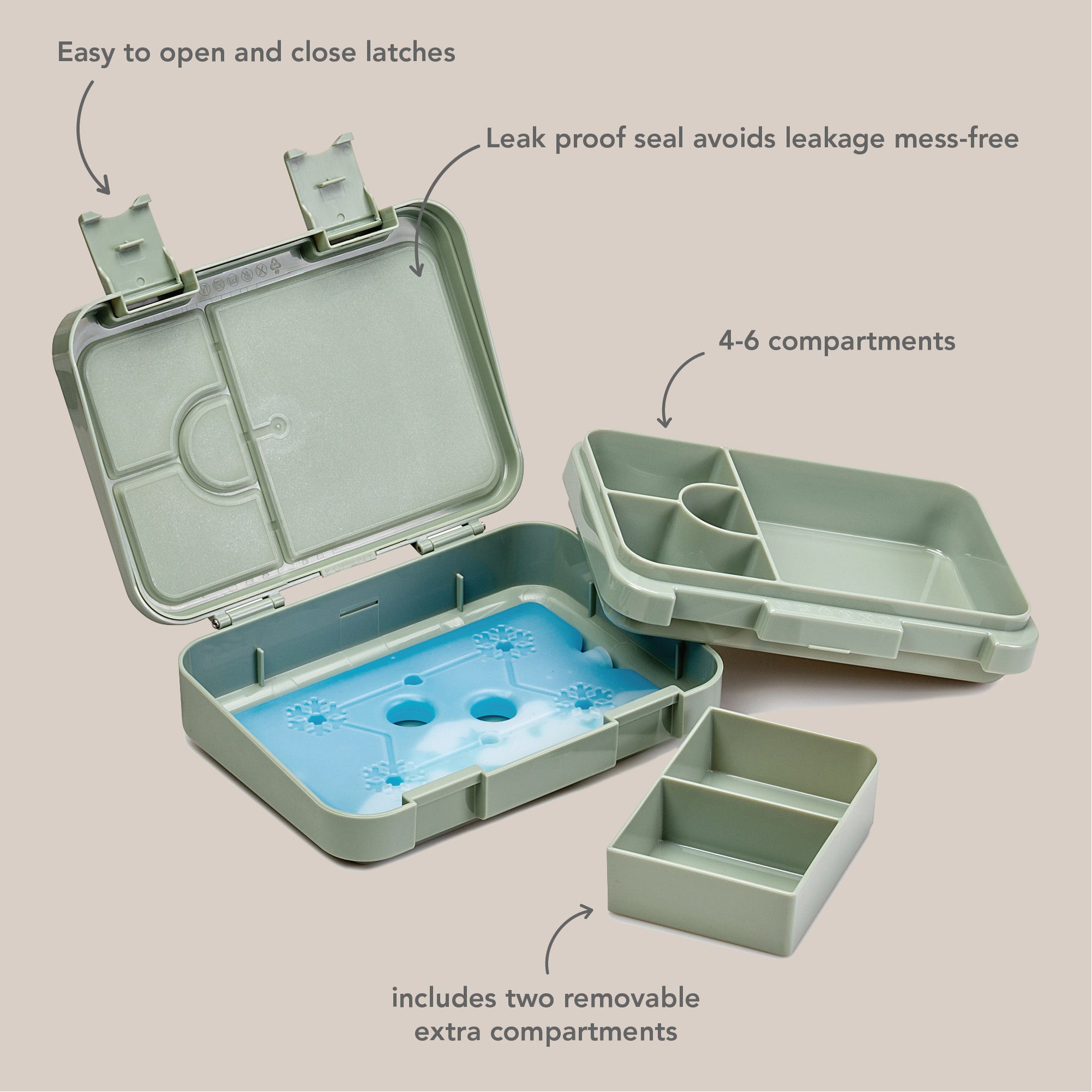 noüka Bento Chill Lunch Box - Wave (Min. of 2 PK, Multiples of 2 PK)