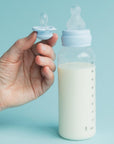 BIBS Glass Baby Bottle Round Silicone 1 pack 240 ml Medium Flow Blush (Min. of 2 PK , multiples of 2 PK)