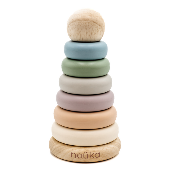 noüka Wood and Silicone Stacker-Sand Tower (Min. Of 2 PK, Multiples of 2 PK)