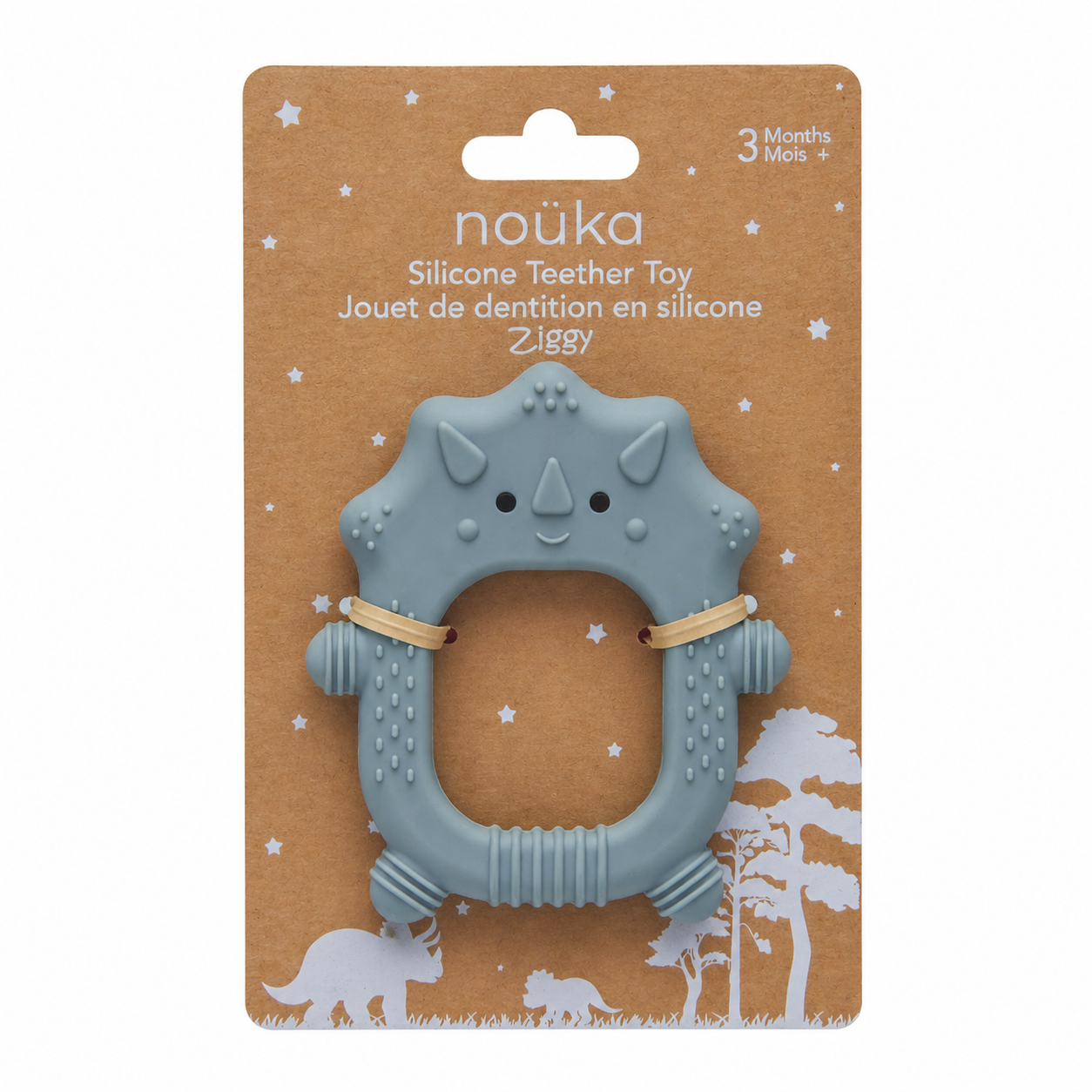 noüka Silicone Teether Toy - Ziggy The Dino (Sold in Case of 2, Qty of 1=2 products)