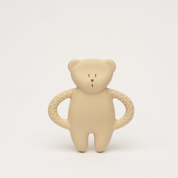 Moonie Bear Natural Rubber Teether - Sand (Min. of 2 PK, multiples of 2 PK)