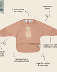 Trixie Waterproof long sleeve bib - Mrs. Cat (Min. of 3 PK, multiples of 3 PK)