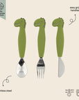 Trixie Silicone cutlery set 3-pack - Mr. Dino (Min. of 2 PK, multiples of 2 PK)