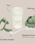 noüka Non-Spill Weighted Straw Cup  9 oz - Blossoms (Sold in Case of 2, Qty of 1=2 products)