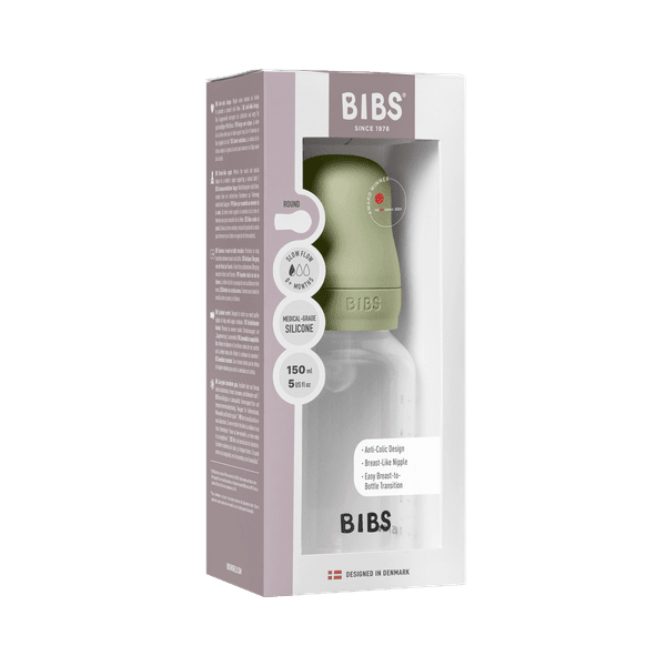 BIBS BPA - Free PP Baby Bottle Round Silicone 1 pack 150 ml Slow Flow Sage (Min. of 2 PK , multiples of 2 PK) - MAIGHAN DISTRIBUTION CANADA