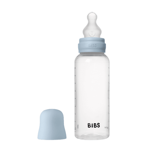 BIBS BPA - Free PP Baby Bottle Round Silicone 1 pack 270 ml Medium Flow Baby Blue (Min. of 2 PK , multiples of 2 PK) - MAIGHAN DISTRIBUTION CANADA