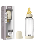 BIBS Glass Baby Bottle Round Latex 1 pack 240 ml Medium Flow Ivory (Min. of 2 PK , multiples of 2 PK) - MAIGHAN DISTRIBUTION CANADA