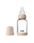 BIBS Glass Baby Bottle Round Silicone 1 pack 120 ml Slow Flow Blush (Min. of 2 PK , multiples of 2 PK) - MAIGHAN DISTRIBUTION CANADA