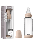 BIBS Glass Baby Bottle Round Silicone 1 pack 240 ml Medium Flow Blush (Min. of 2 PK , multiples of 2 PK) - MAIGHAN DISTRIBUTION CANADA