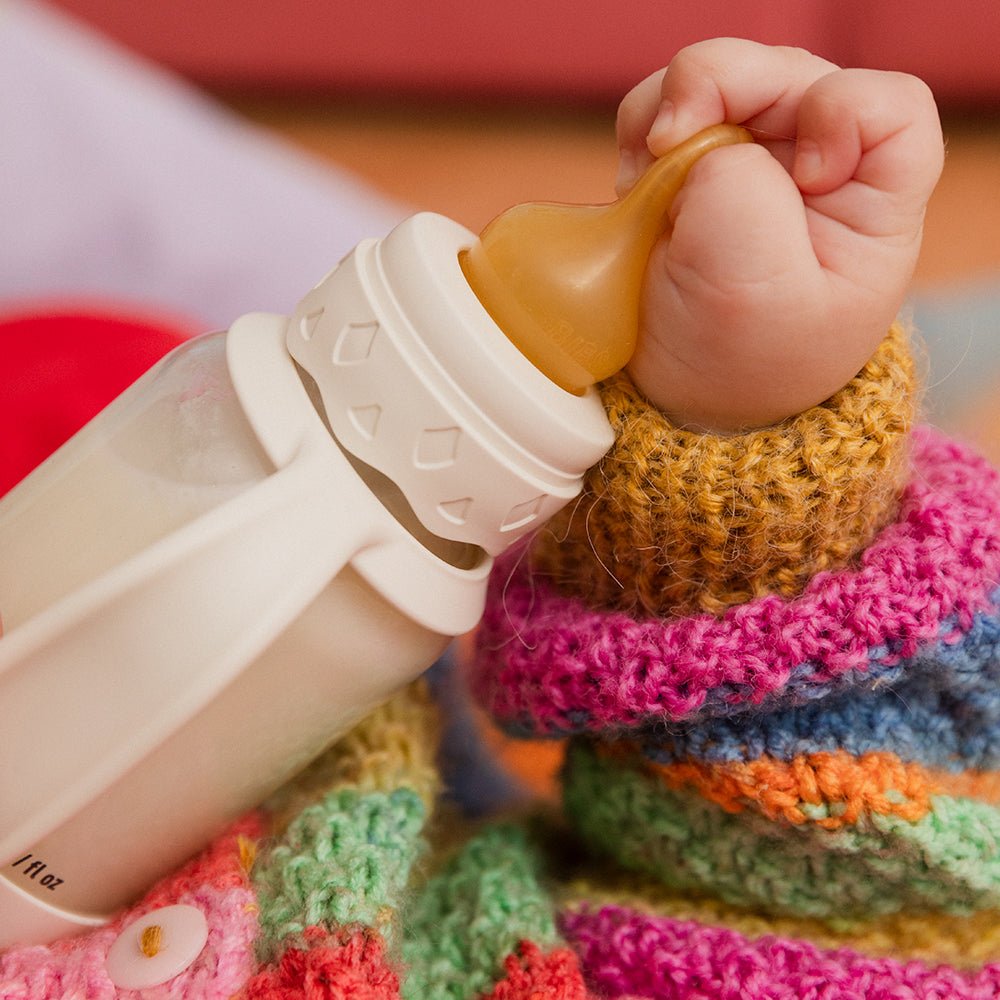 BIBS Glass Boheme Baby Bottle Round Latex 1 pack 240 ml Medium Flow Blush (Min. of 2 PK , multiples of 2 PK) - MAIGHAN DISTRIBUTION CANADA