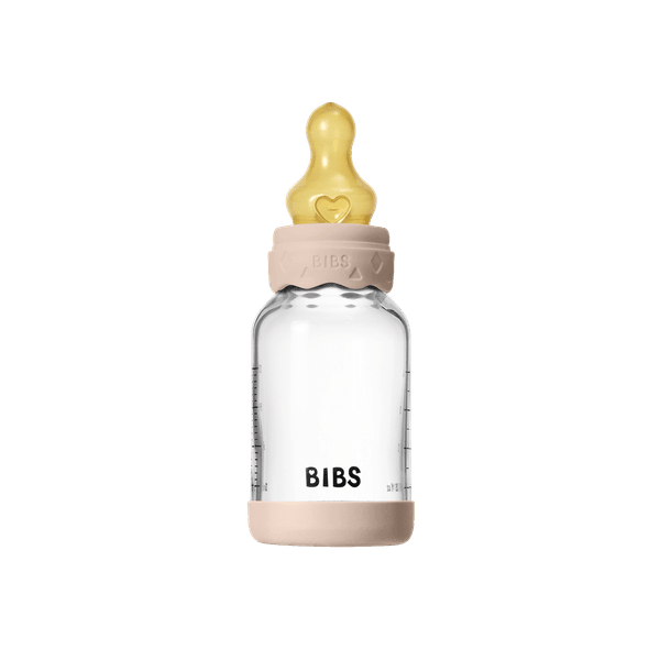 BIBS Glass Boheme Baby Bottle Round Latex 120ml Slow Flow - Blush (Min. of 2 PK , multiples of 2 PK) - MAIGHAN DISTRIBUTION CANADA