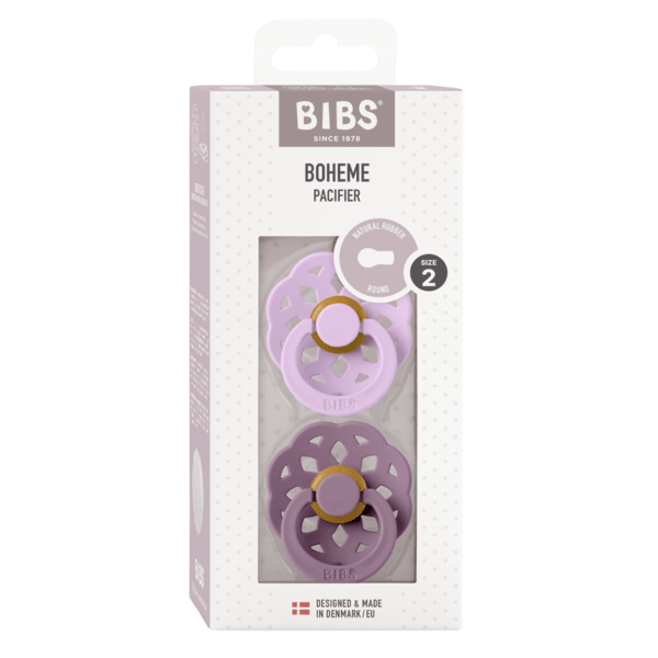 BIBS® Pacifier Boheme Latex 2 PK Violet Sky/Mauve (Min. of 2 PK, multiples of 2 PK) - MAIGHAN DISTRIBUTION CANADA