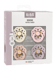 BIBS Pacifier Boheme Latex 4 PK Ivory/Blush/Blossom/Dusky Lilac(Min. of 2 PK, multiples of 2 PK) - MAIGHAN DISTRIBUTION CANADA
