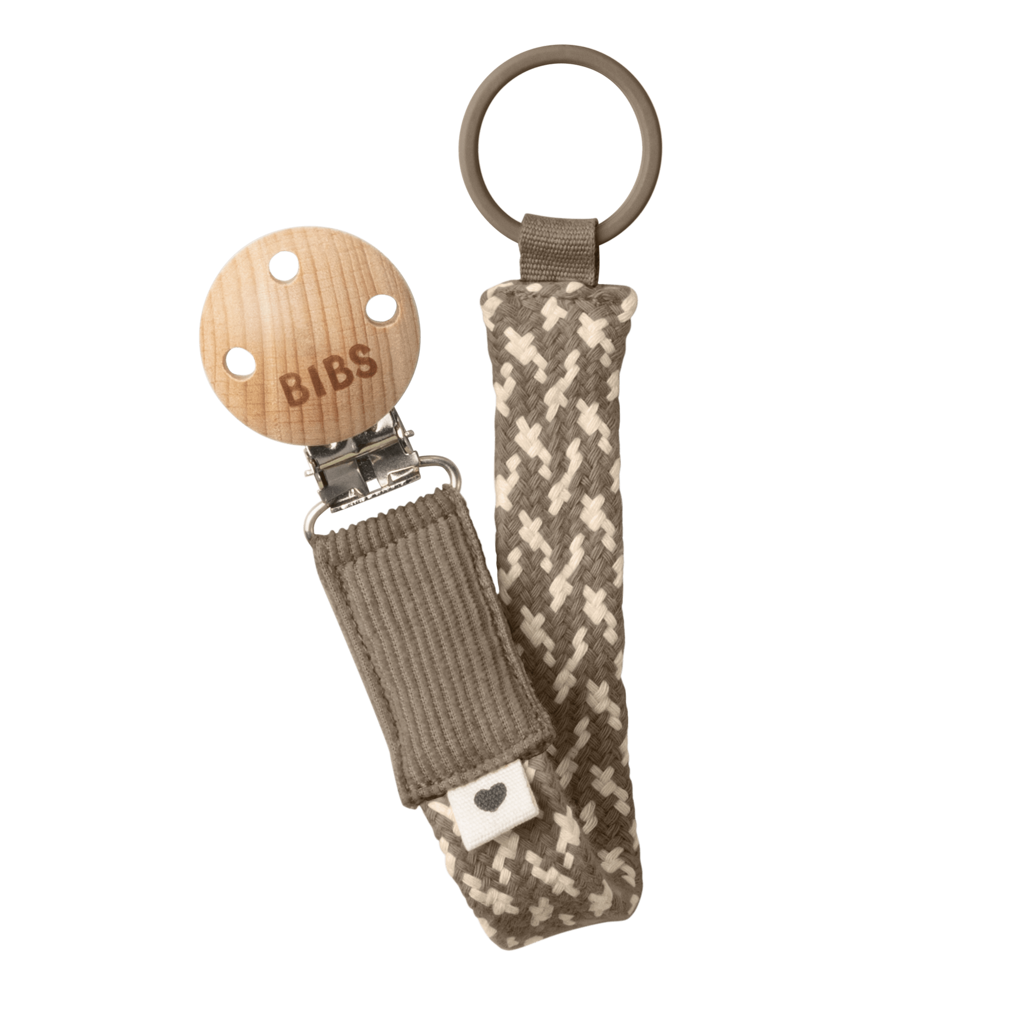 BIBS Pacifier Clip Dark Oak / Vanilla ONE SIZE (Min. of 2 PK , multiples of 2 PK) - MAIGHAN DISTRIBUTION CANADA