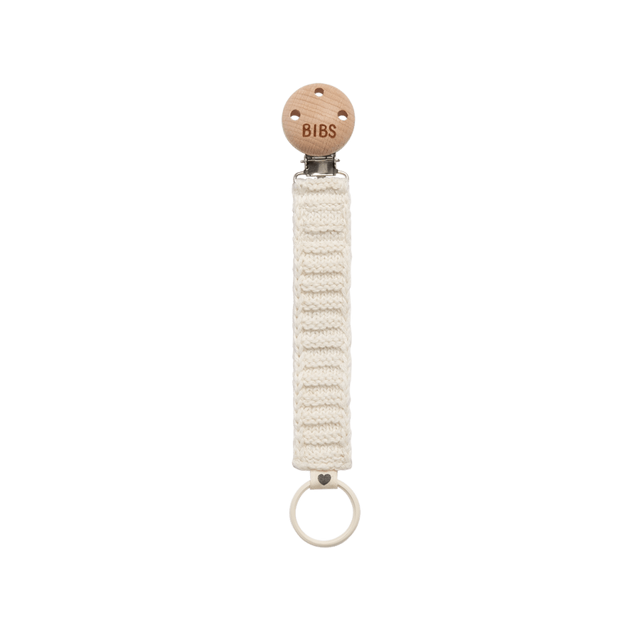 BIBS Pacifier Clip Knitted - Ivory (Min. of 2 PK , multiples of 2 PK) - MAIGHAN DISTRIBUTION CANADA
