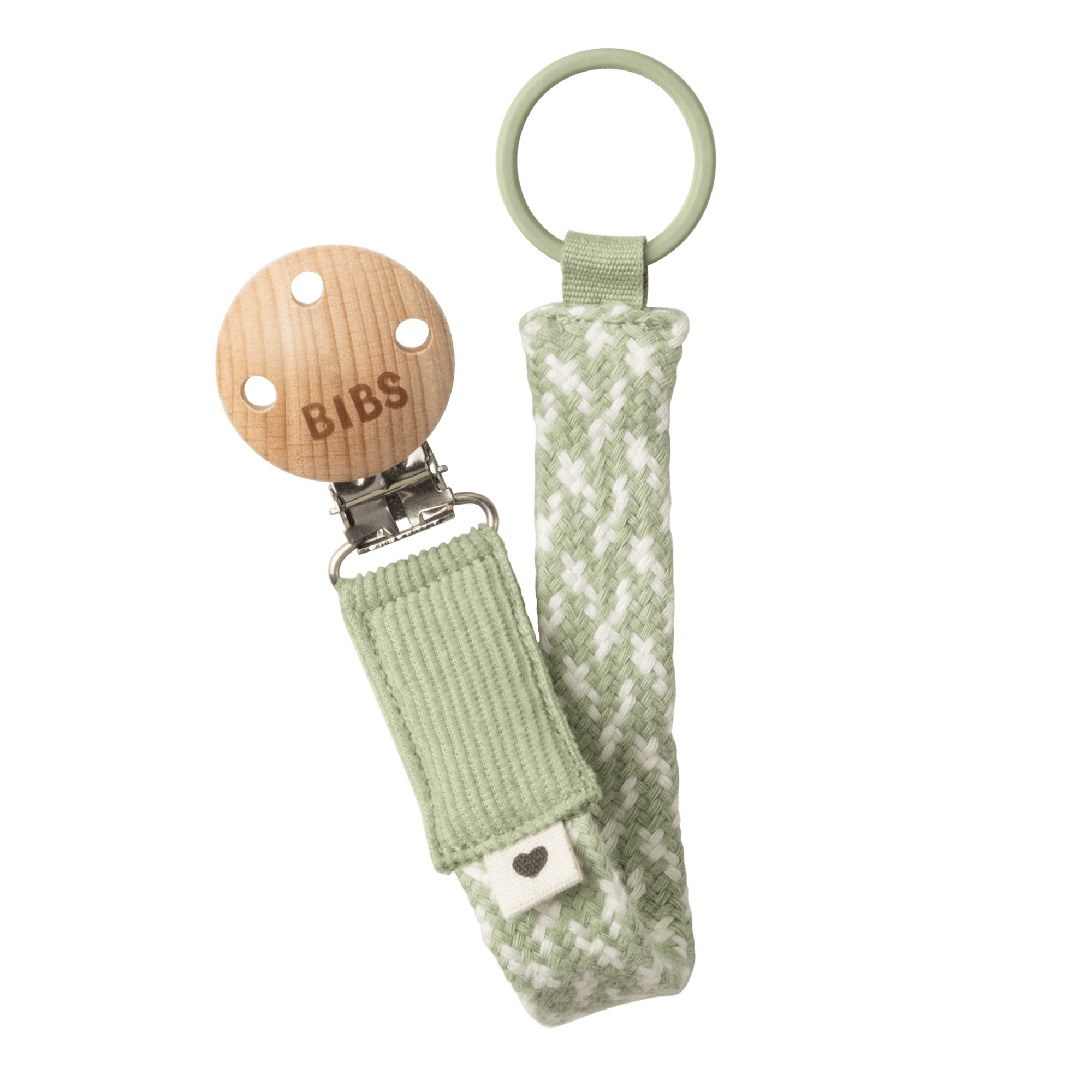 BIBS Pacifier Clip Sage / Ivory ONE SIZE (Min. of 2 PK , multiples of 2 PK) - MAIGHAN DISTRIBUTION CANADA