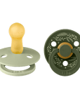 BIBS Pacifier Original COLOUR Holiday Leaf Latex 2 PK Sage/Hunter Green (Min. of 2 PK, multiples of 2 PK) - MAIGHAN DISTRIBUTION CANADA