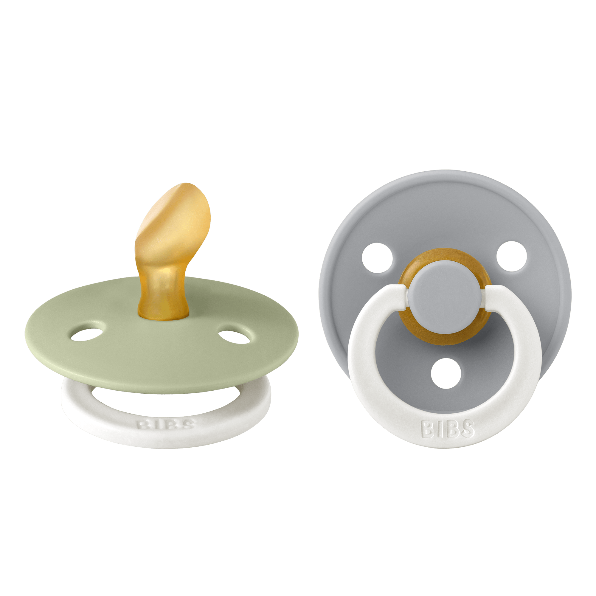 BIBS Pacifier Original COLOUR Latex 2 PK Anatomical Sage Glow / Cloud Glow (Min. of 2 PK, multiples of 2 PK) - MAIGHAN DISTRIBUTION CANADA