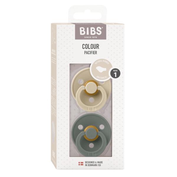 BIBS Pacifier Original COLOUR Latex 2 PK Anatomical Vanilla/Pine (Min. of 2 PK, multiples of 2 PK) - MAIGHAN DISTRIBUTION CANADA