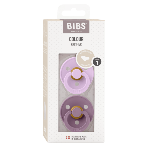 BIBS Pacifier Original COLOUR Latex 2 PK Anatomical Violet Sky/Mauve (Min. of 2 PK, multiples of 2 PK) - MAIGHAN DISTRIBUTION CANADA