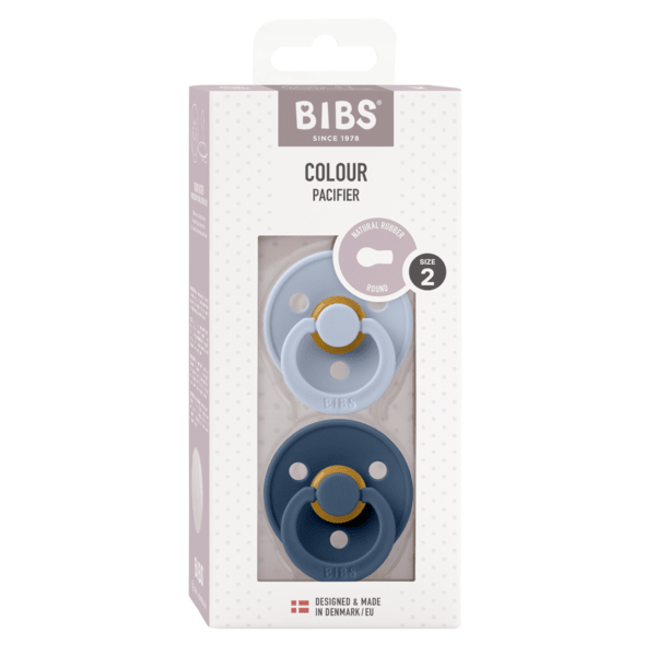 BIBS Pacifier Original COLOUR Latex 2 PK Dusty Blue/Steel Blue (Min. of 2 PK, multiples of 2 PK) - MAIGHAN DISTRIBUTION CANADA